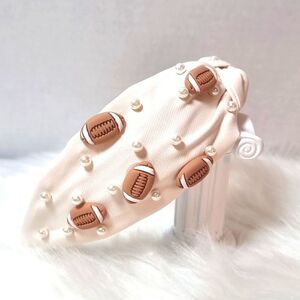 Football Team pearl beige soft headband game day superbowl | New